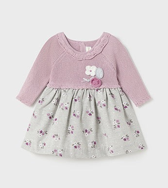 Vestido combinado tricot