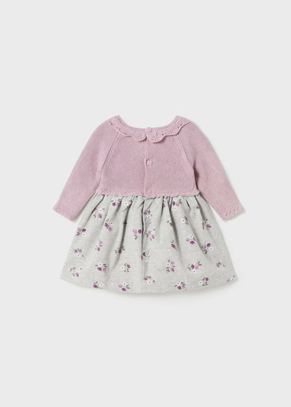 Vestido combinado tricot