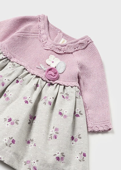 Vestido combinado tricot