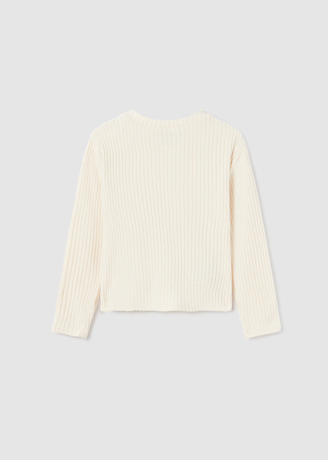 Camiseta manga larga canalé cut out