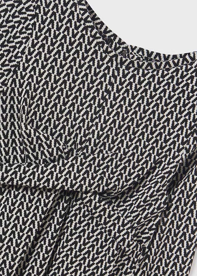 Vestido punto jacquard negro