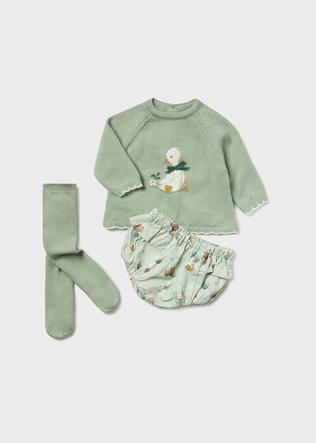 Conjunto jersey tricot braguita y leotardo