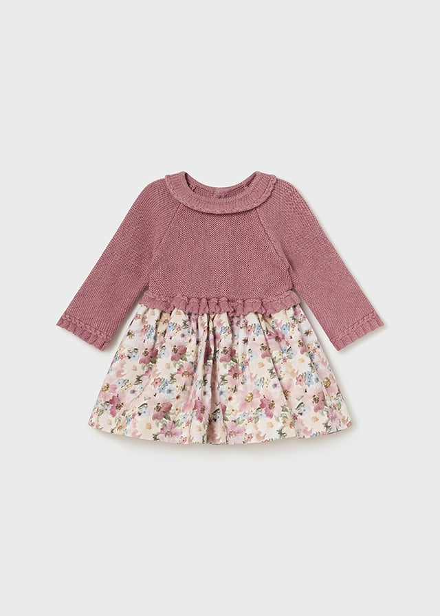 Vestido combinado tricot