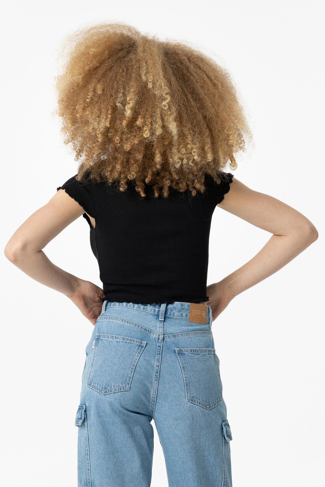 Camiseta canalé negra