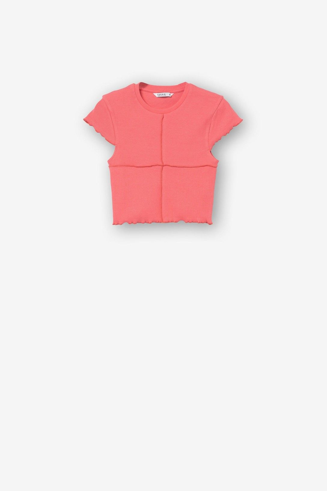 Camiseta canalé coral