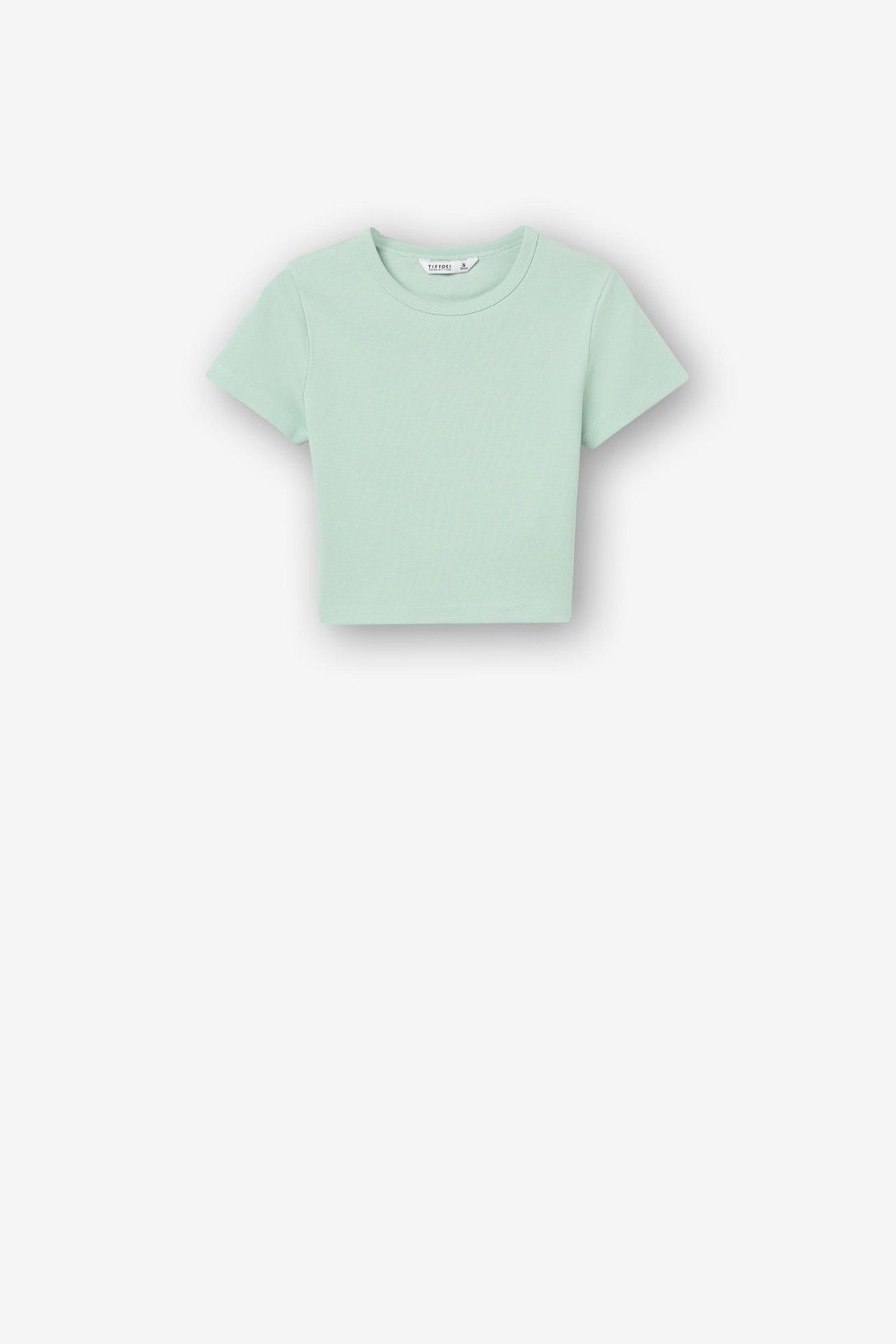 Camiseta de cuello redondo verde agua
