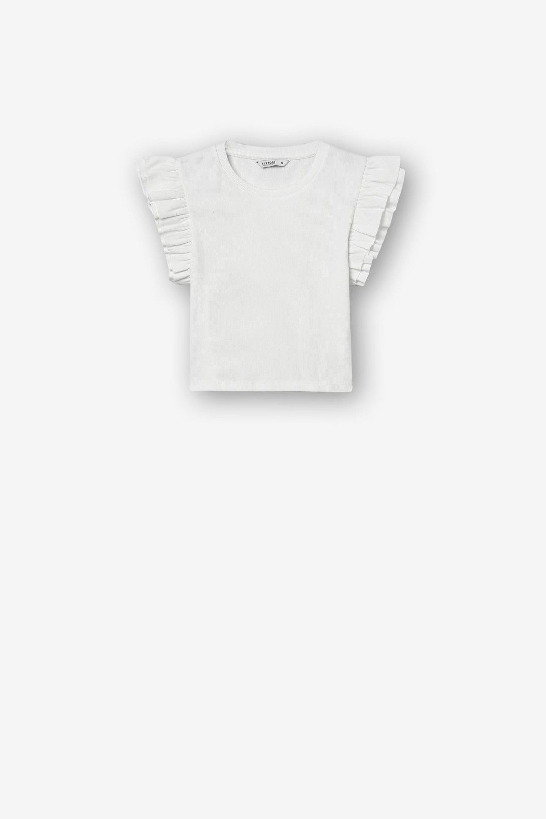 Camiseta volantes blanca.