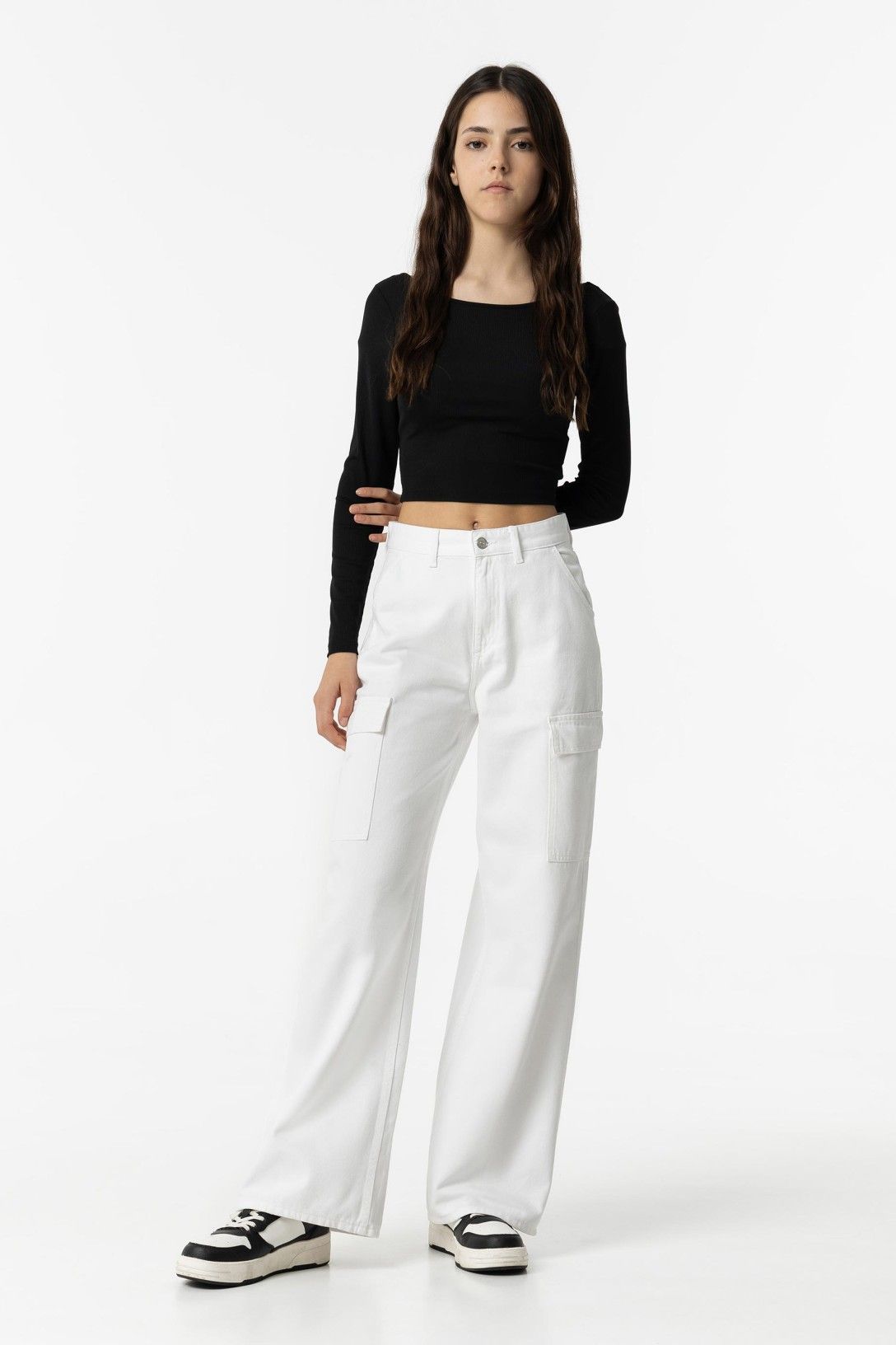 Pantalón denim cargo