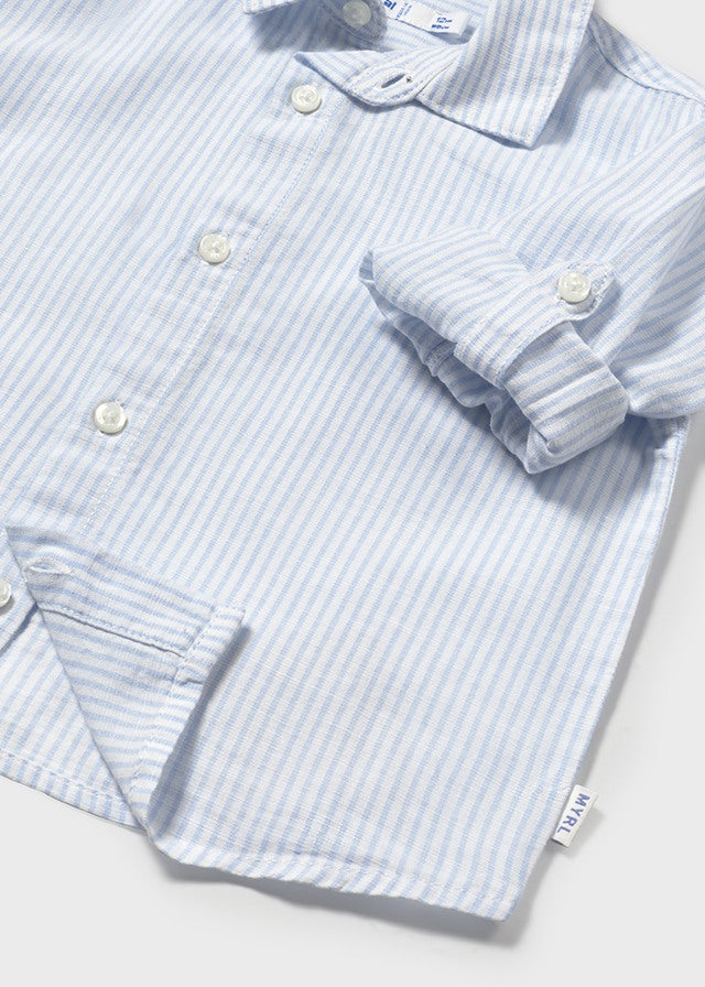 Camisa lino celeste