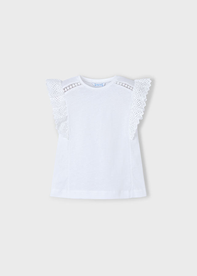 Camiseta manga crochet