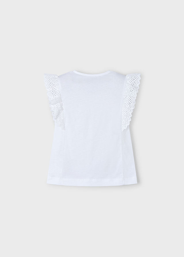 Camiseta manga crochet