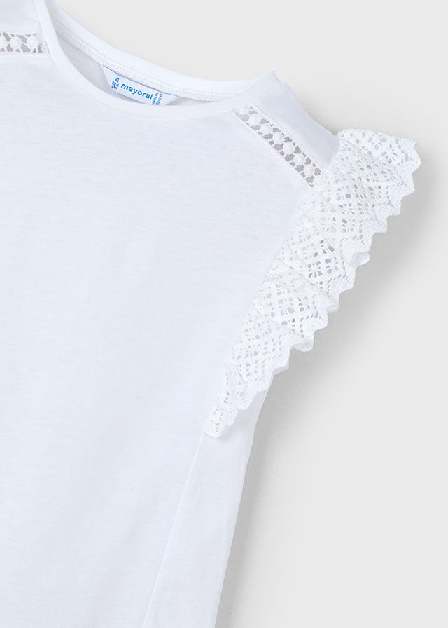Camiseta manga crochet