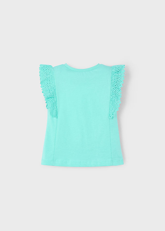 Camiseta manga crochet