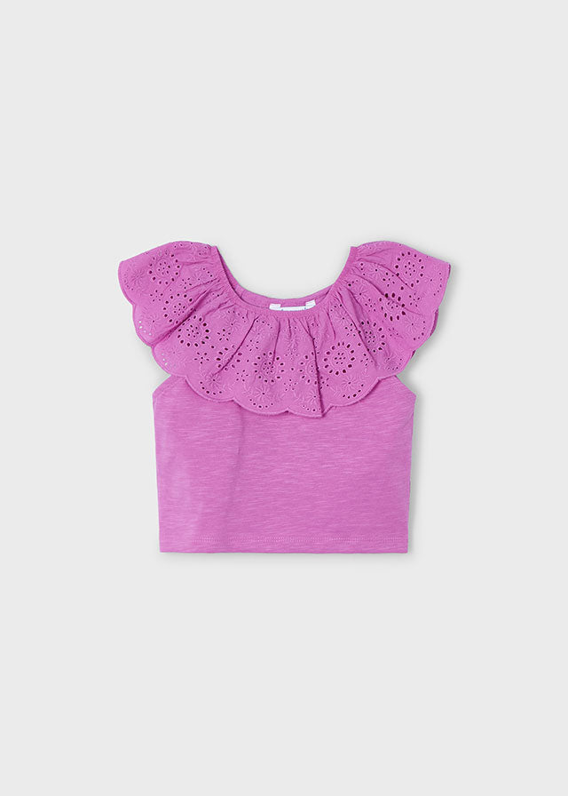 Camiseta combinada encaje