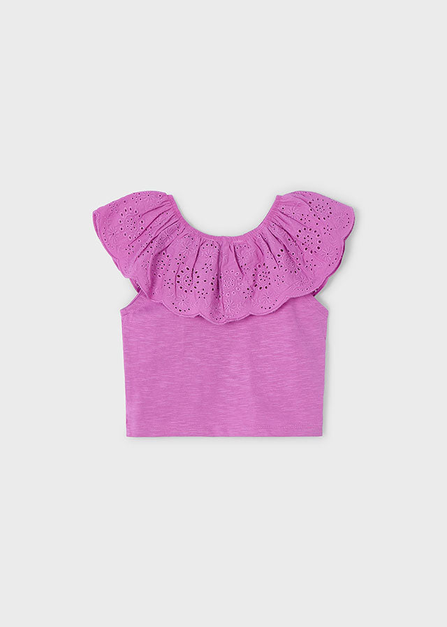 Camiseta combinada encaje