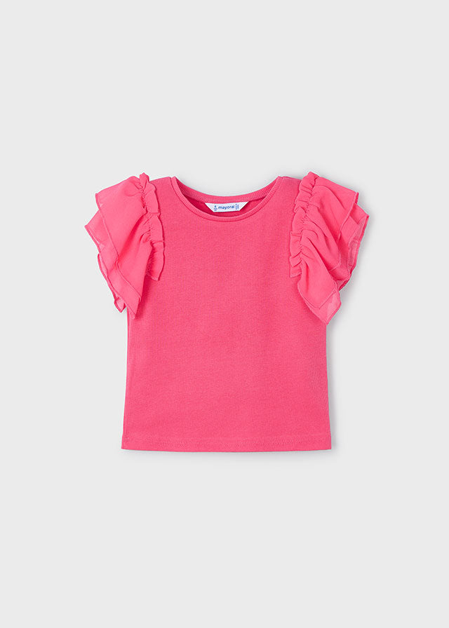 Camiseta combinada manga tul