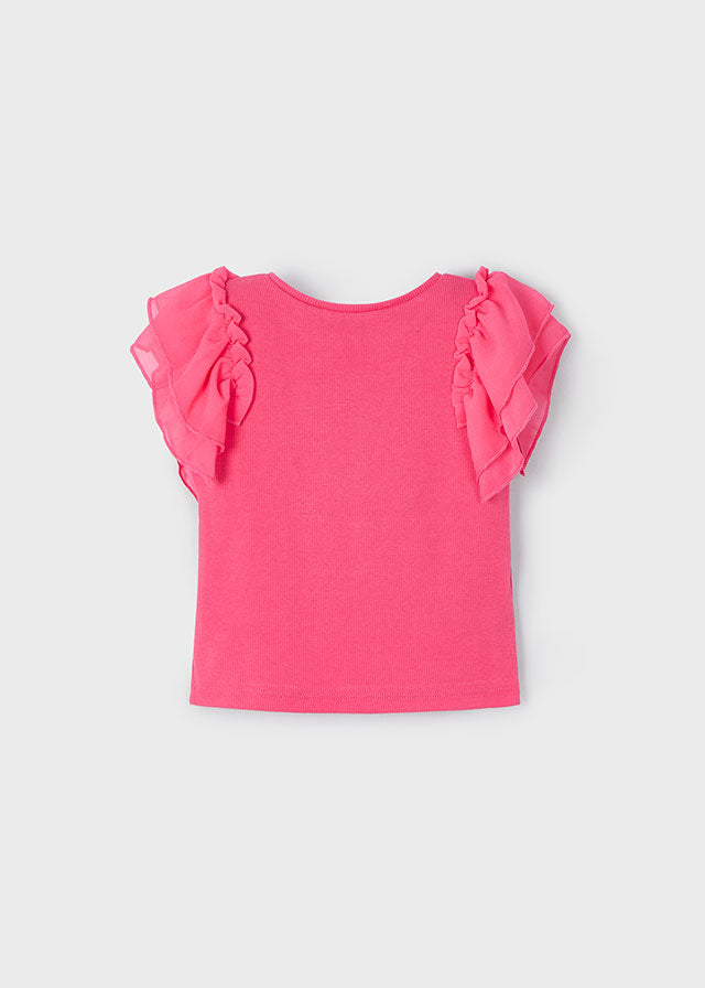 Camiseta combinada manga tul