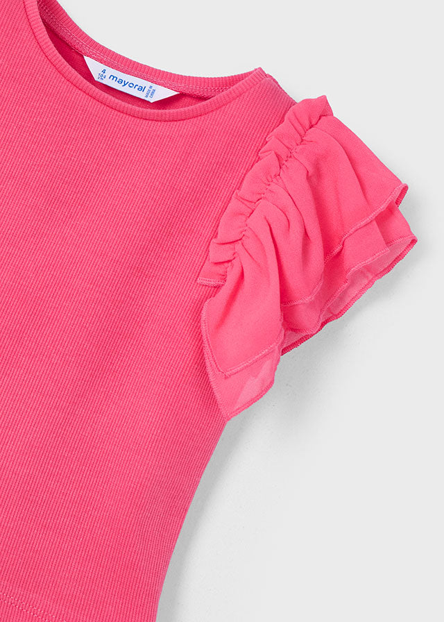 Camiseta combinada manga tul