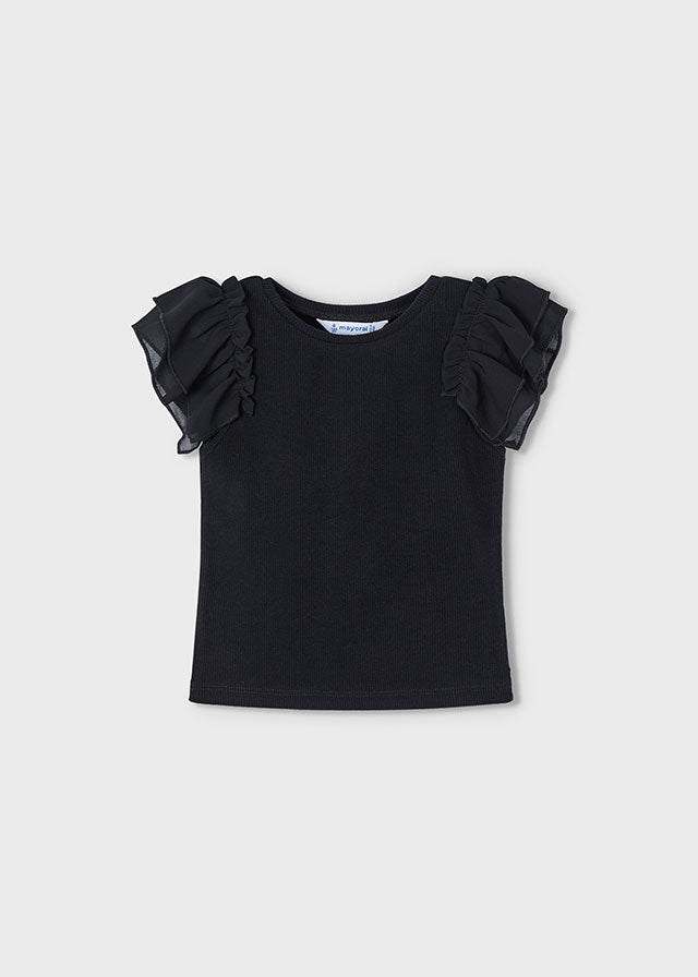 Camiseta combinada manga tul