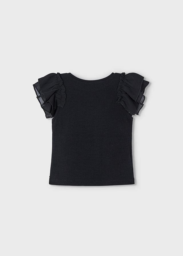 Camiseta combinada manga tul