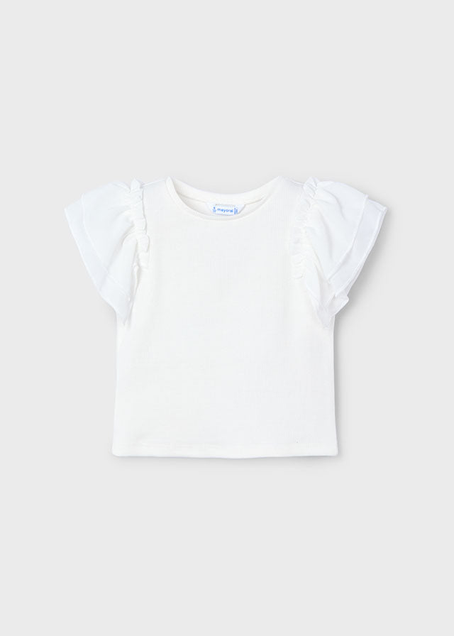 Camiseta combinada manga tul