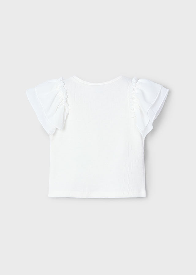 Camiseta combinada manga tul
