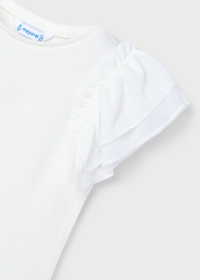 Camiseta combinada manga tul