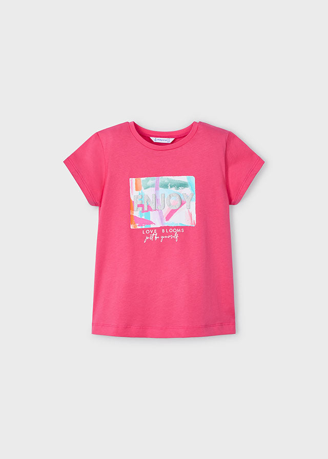 Camiseta estampada fucsia