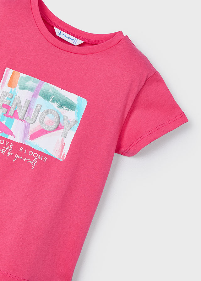 Camiseta estampada fucsia