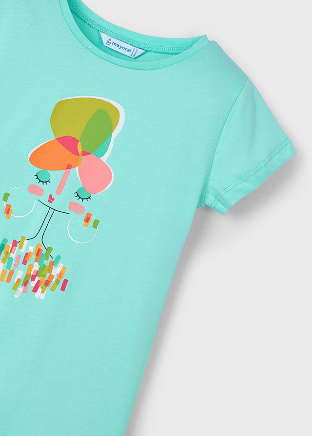 Camiseta estampada verde