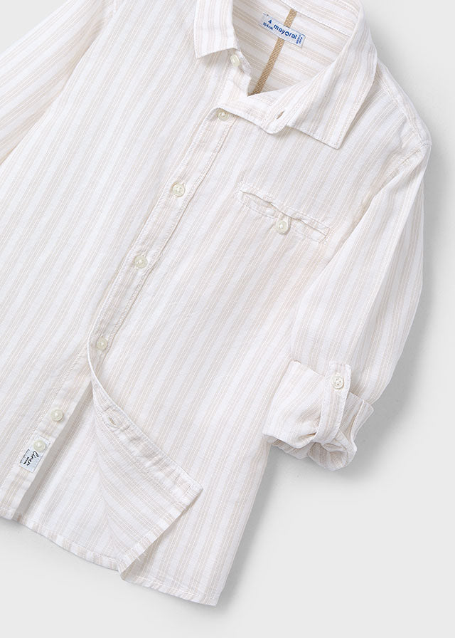 Camisa cuello mao en lino.