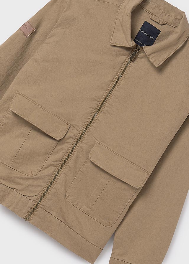 Cazadora lino camel