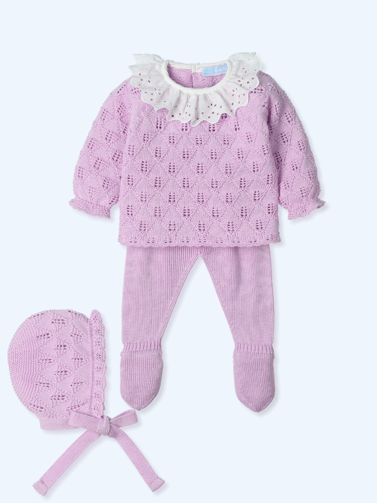 Conjunto 3 piezas color rosa pastel.