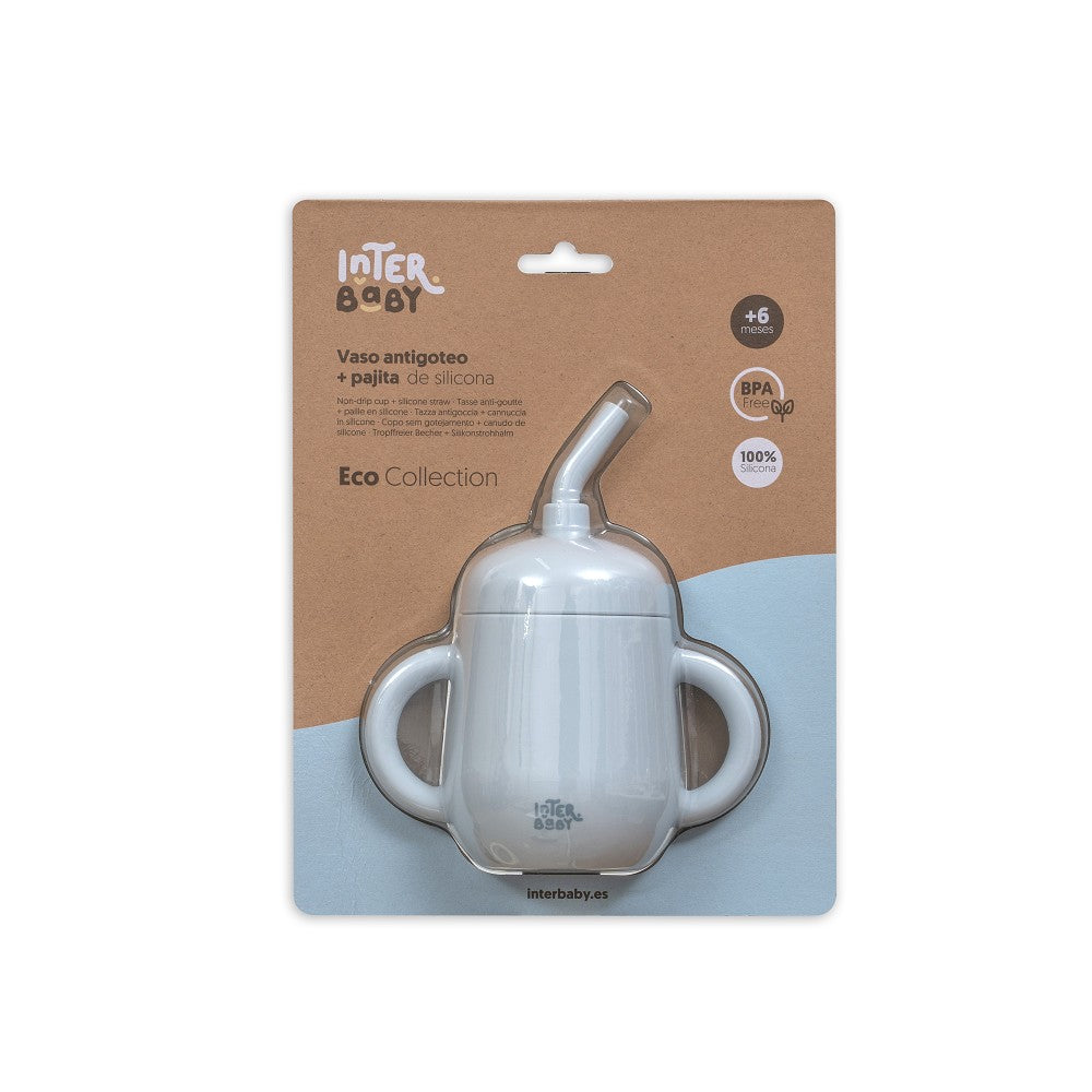 VASO ANTIDERRAME DE SILICONA AZUL GRISACEO