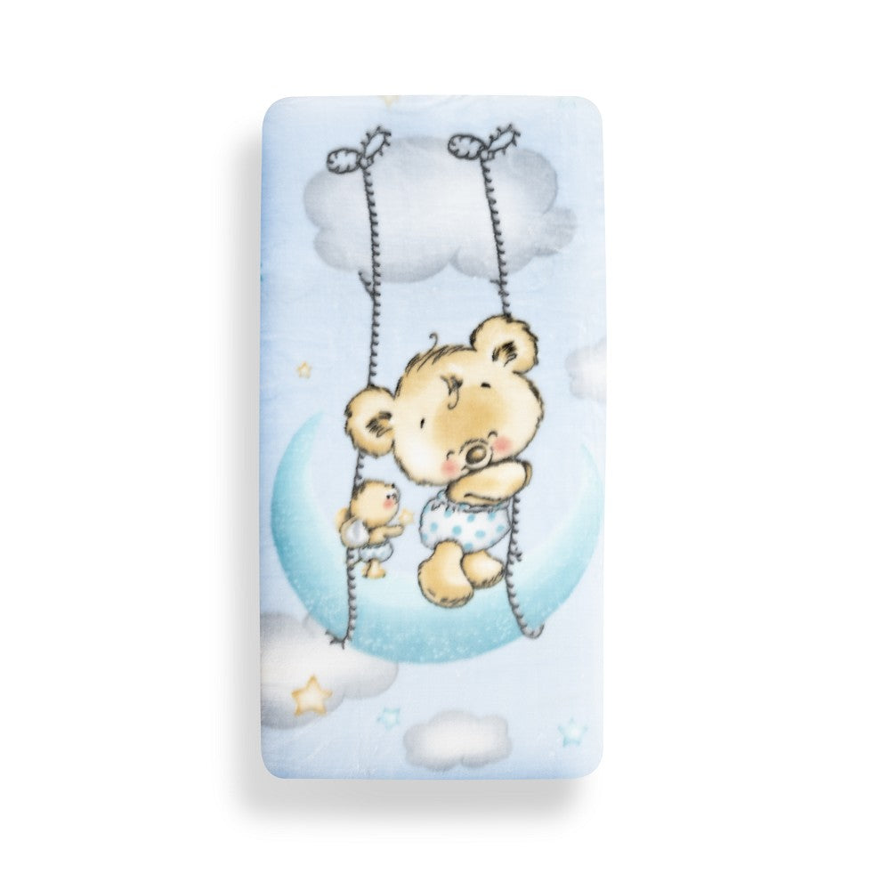 MANTA CUNA OSITO NUBE AZUL