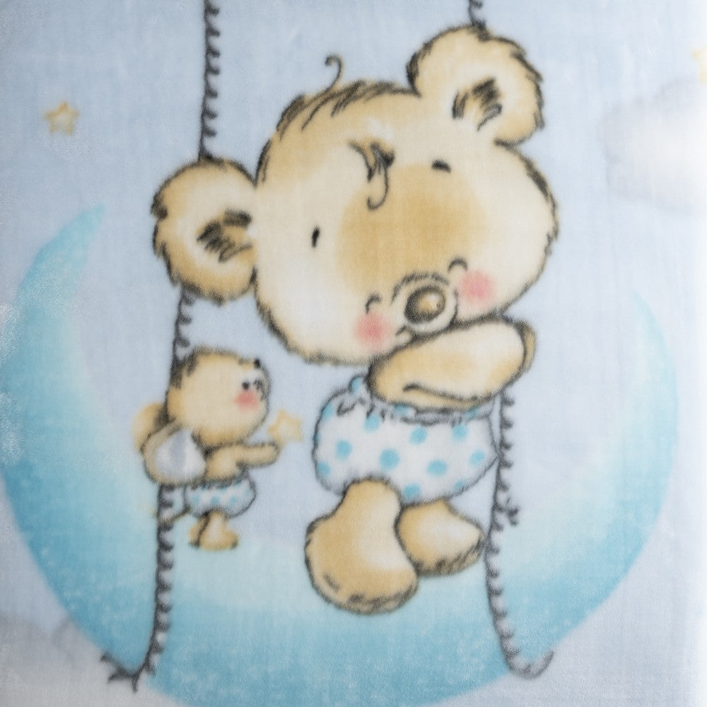 MANTA CUNA OSITO NUBE AZUL