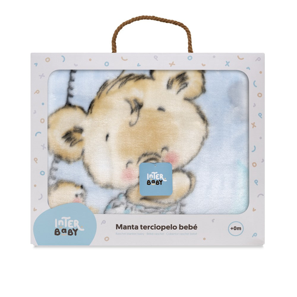 MANTA CUNA OSITO NUBE AZUL