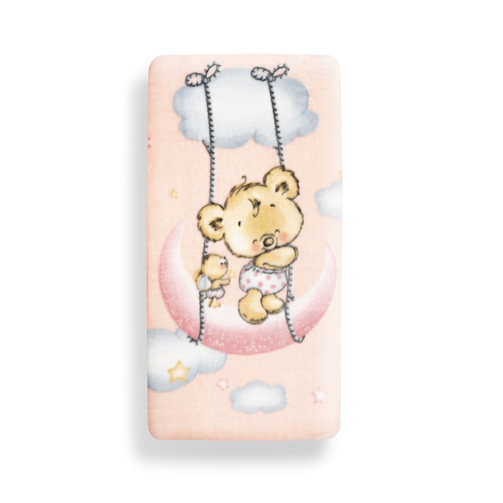 MANTA CUNA OSITO NUBE ROSA