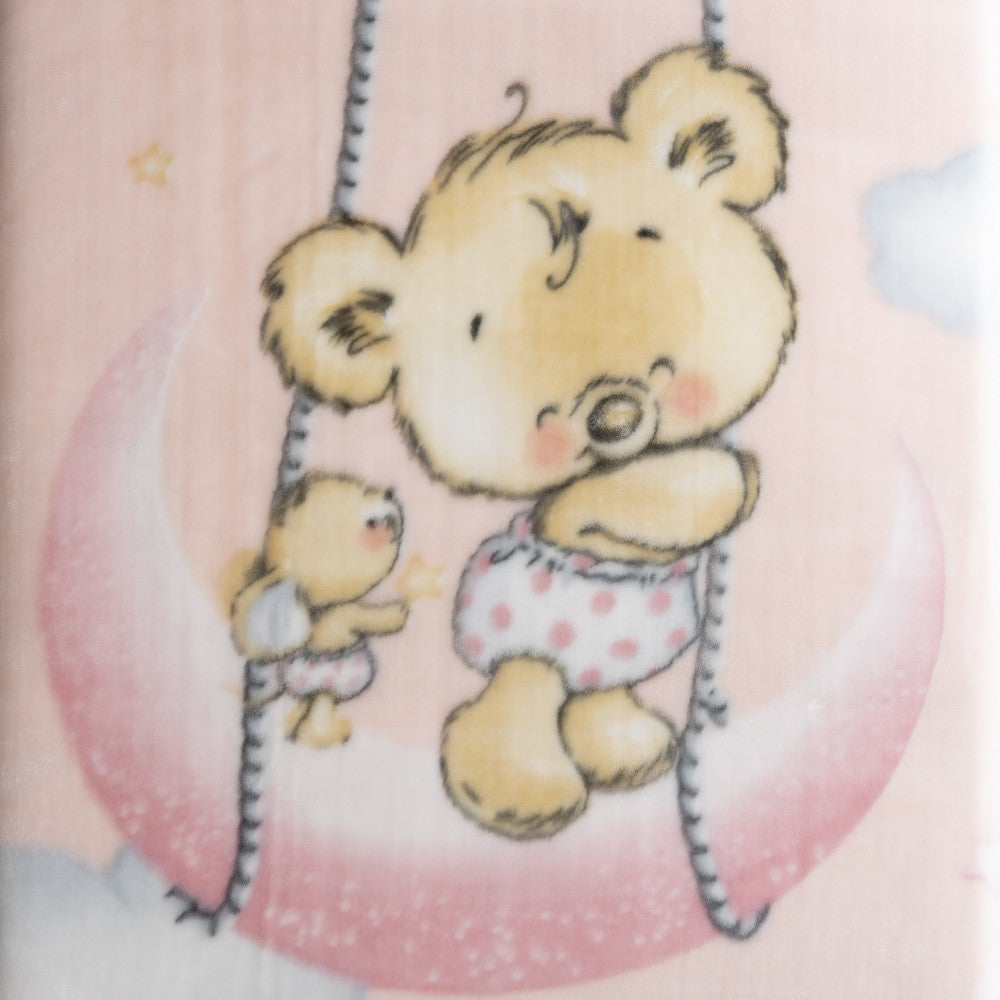 MANTA CUNA OSITO NUBE ROSA