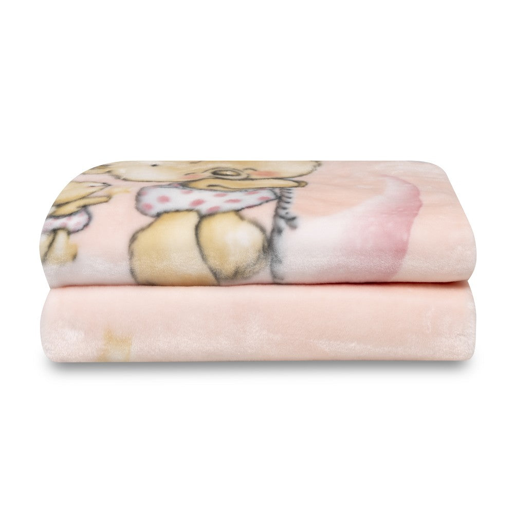 MANTA CUNA OSITO NUBE ROSA