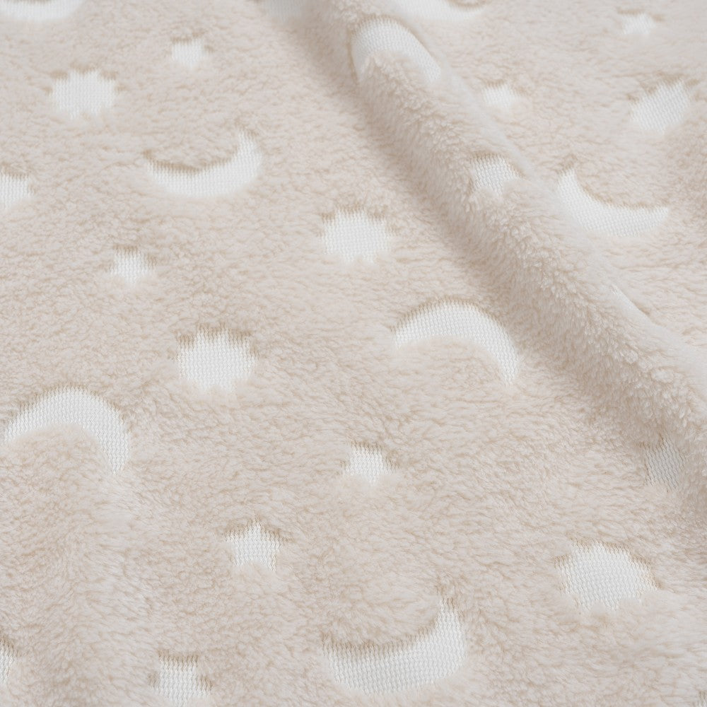 MANTA GRABADA LUNA ESTRELLAS BEIG