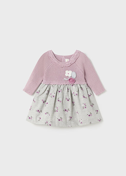 Vestido combinado tricot
