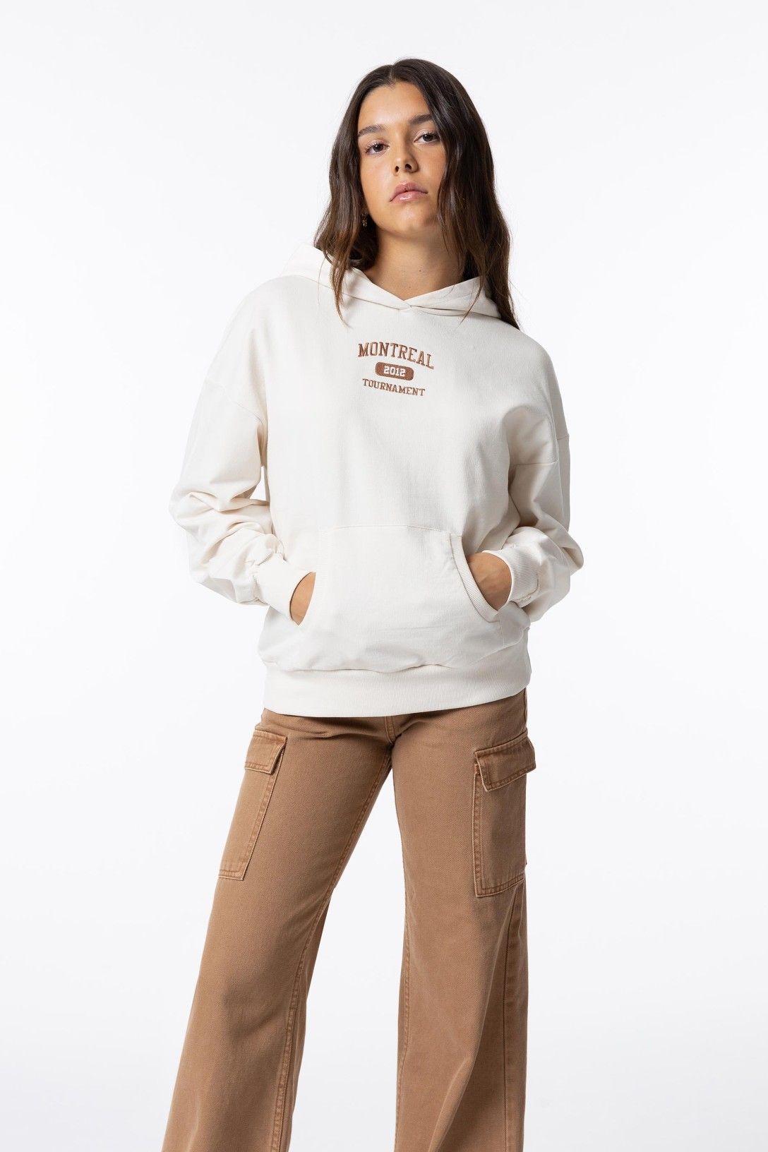 Sudadera Con Capucha Shorty  Beig