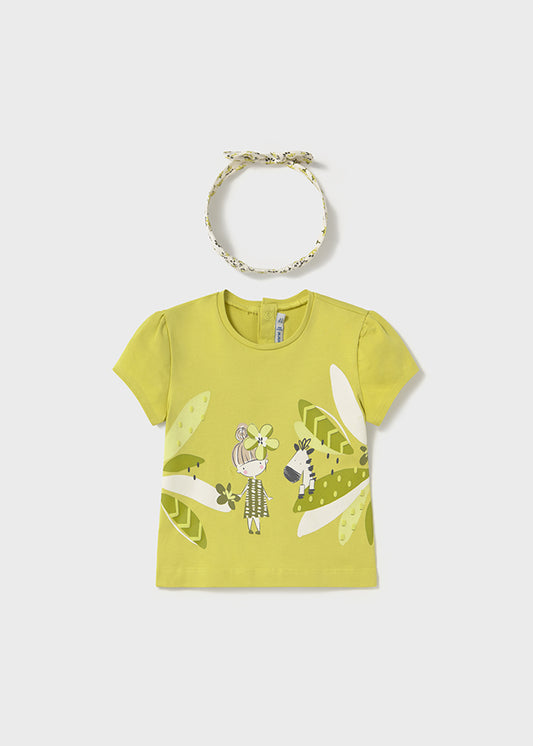 Camiseta con diadema color amarillo