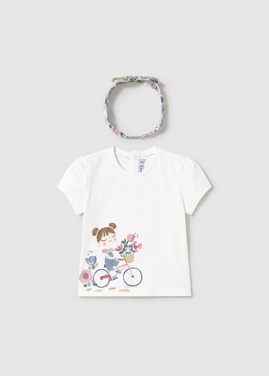 Camiseta con diadema blanca