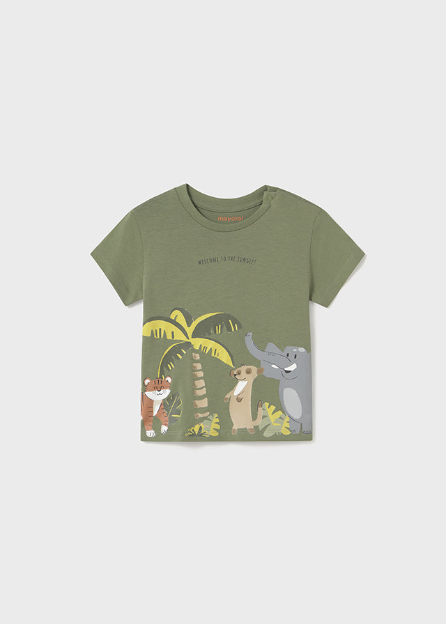 Camiseta verde animales