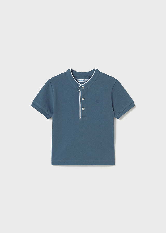 Polo cuello mao color azul