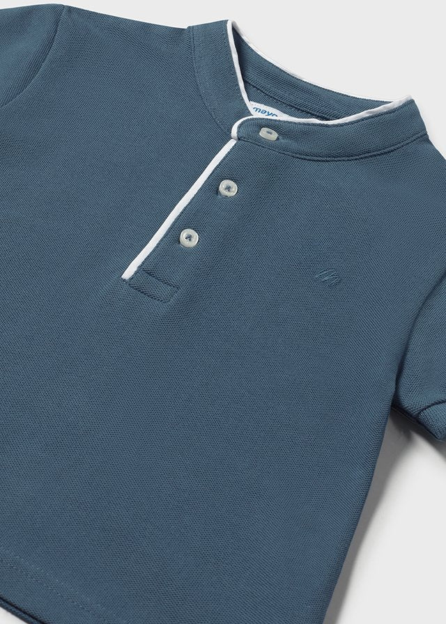 Polo cuello mao color azul