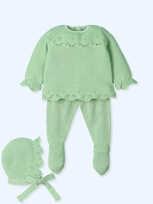 Conjunto de 3 piezas color verde.