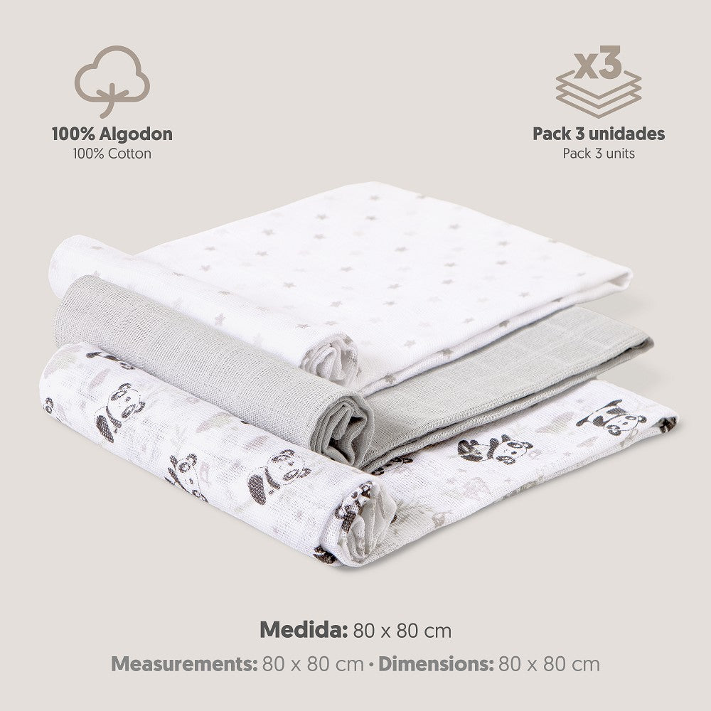 GASAS 80X80 MOD PANDA PACK 3 GRIS